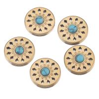 Stainless Steel Pendants 304 Stainless Steel with turquoise plated fashion jewelry & DIY 16mm Sold By PC