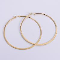 Stainless Steel Hoop Earring, 304 Stainless Steel, 18K gold plated, fashion jewelry & different size for choice & for woman, golden, Sold By Pair