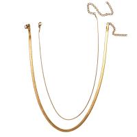 Mode-Multi-Layer-Halskette, 304 Edelstahl, mit Verlängerungskettchen von 3.94inch,1.97inch, Doppelschicht & Modeschmuck & für Frau, keine, Länge:ca. 13.78 ZollInch, ca. 15.75 ZollInch, verkauft von PC