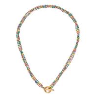 Multi Layer Necklace 304 Stainless Steel three layers & for woman & enamel Length Approx 19.69 Inch Sold By PC