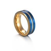 Pierścień wolframowy dla mężczyzn, Wolframu ze stali, biżuteria moda & różnej wielkości do wyboru & dla człowieka, niebieski, 8x3.30mm, sprzedane przez PC