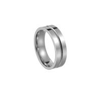Titanium Steel Finger Ring, polished, fashion jewelry & Unisex & different size for choice, silver color, 6x1.80mm, Sold By PC