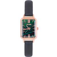 Women Wrist Watch PU Leather with Glass & 304 Stainless Steel & Zinc Alloy Chinese watch movement & for woman rose gold color plated Rectangle Sold By PC