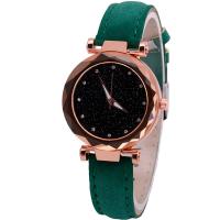Women Wrist Watch PU Leather with Plastic & Glass & 304 Stainless Steel Chinese watch movement waterproofless & for woman & with rhinestone plated Sold By PC