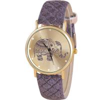 Women Wrist Watch, PU Leather, with Glass & 304 Stainless Steel & Tibetan Style, Elephant, gold color plated, vintage & waterproofless & for woman, more colors for choice, 240x38x9mm, Sold By PC