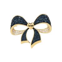 Cubic Zirconia Brooch Brass Bowknot plated vintage & micro pave cubic zirconia & for woman nickel lead & cadmium free Sold By PC