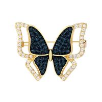Cubic Zirconia Brooch, Brass, Butterfly, plated, micro pave cubic zirconia & for woman, more colors for choice, nickel, lead & cadmium free, 33x27mm, Sold By PC