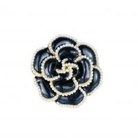 Enamel Brooch, Tibetan Style, with Plastic Pearl, Flower, plated, for woman, more colors for choice, 45x45mm, Sold By PC