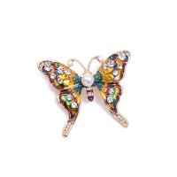 Rhinestone Brooch Zinc Alloy with Crystal & Plastic Pearl plated for woman & with rhinestone 32-73mm Sold By PC