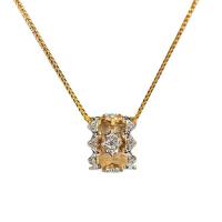 Collar de Latón, metal, Patrón Geométrico, chapado, para mujer & con diamantes de imitación, 10x8mm, longitud:aproximado 45 cm, Vendido por UD