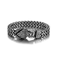 Stainless Steel Jewelry Bracelet, 316L Stainless Steel, Wolf, vintage & Unisex & different size for choice, 12mm, Sold By PC