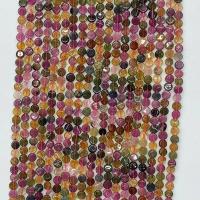 Gemstone Jewelry Beads Tourmaline Flat Round natural multi-colored Sold Per Approx 14.96 Inch Strand