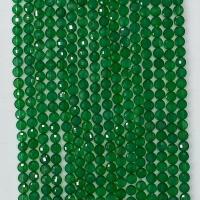 Natural Green Agate Beads Round & faceted green Sold Per Approx 14.96 Inch Strand