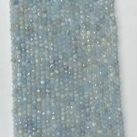 Koraliki z kameniem szlachetnym, Akwamaryna, Kwadrat, Naturalne, różnej wielkości do wyboru & fasetowany, jasnoniebieski, 4x4mm, sprzedawane na około 14.96 cal Strand