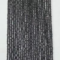 Бисер черный обсидиан, Обсидиан, Круглая, натуральный, разный размер для выбора & граненый, черный, Продан через Приблизительно 14.96 дюймовый Strand