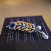 Broches en alliage de zinc, perles Akoya cultivées, avec alliage de zinc, bijoux de mode & pour femme, 6-7mm, Vendu par PC