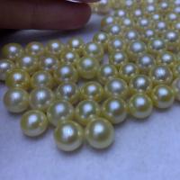 Cultured No Hole Freshwater Pearl Beads, DIY, golden, 8.5-9.4mm, Sold By PC