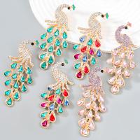 Rhinestone Earring Zinc Alloy 18K gold plated fashion jewelry & for woman & with rhinestone multi-colored Sold By Pair