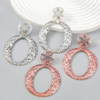 Boucles d'oreilles en alliage de zinc, avec strass acrylique, Placage, bijoux de mode & pour femme, plus de couleurs à choisir, 78x52mm, Vendu par paire
