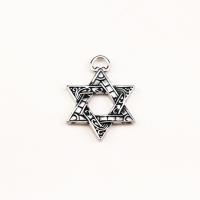 Tibetan Style Pendants, Hexagram, antique silver color plated, vintage & DIY & hollow, nickel, lead & cadmium free, 35x47x3.70mm, Sold By PC