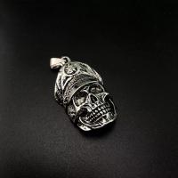 Tibetan Style Skull Pendants, antique silver color plated, vintage & DIY, nickel, lead & cadmium free, 27.40x46x16.30mm, Sold By PC