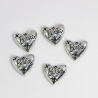 Colgantes de Aleación de Zinc en Forma de Corazón, chapado en color de plata, Bricolaje, libre de níquel, plomo & cadmio, 18.30x16.90x6.30mm, Vendido por UD