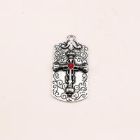 Zinc Alloy Rhinestone Pendants Rectangle antique silver color plated vintage & DIY & with rhinestone nickel lead & cadmium free Sold By PC