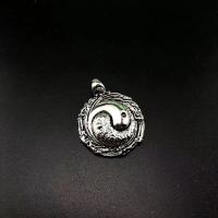 Tibetan Style Pendants, Round, antique silver color plated, vintage & DIY, nickel, lead & cadmium free, 32x41x5.60mm, Sold By PC