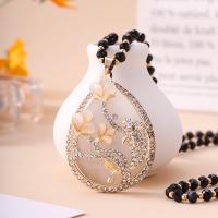 Tibetan Style Jewelry Necklace, with Plastic Pearl, gold color plated, fashion jewelry & different styles for choice & for woman & with rhinestone, more colors for choice, nickel, lead & cadmium free, Length:Approx 76 cm, Sold By PC