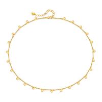 Messing Halskette, 18K vergoldet, Modeschmuck & für Frau, goldfarben, frei von Nickel, Blei & Kadmium, 4mm, Länge:ca. 15.94 ZollInch, verkauft von PC