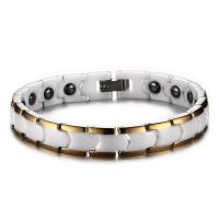 Porcelain Bracelet with Black Stone & 304 Stainless Steel fashion jewelry & for woman Length Approx 7.09 Inch Sold By PC