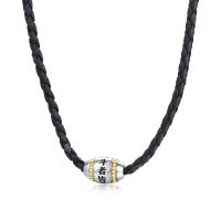 CFE Kabel halsbandet, PU, med Titan Stål, med 1.97inch extender kedja, mode smycken & för människan, 16x11mm, Längd Ca 18.5 inch, Säljs av PC