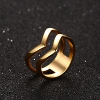 Titanium Steel Finger Ring Vacuum Ion Plating fashion jewelry & Unisex 9mm Sold By PC