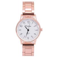 Nők Wrist Watch, 304 rozsdamentes acél, -val Üveg & Cink ötvözet, galvanizált, vízálló & a nő, vörös arany színű, 280x33x9.50mm, Által értékesített PC