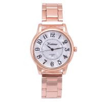 Nők Wrist Watch, 304 rozsdamentes acél, -val Üveg & Cink ötvözet, galvanizált, vízálló & a nő, vörös arany színű, 280x33mm, Által értékesített PC