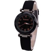 Women Wrist Watch, PU Leather, with Plastic & Glass & 304 Stainless Steel, plated, waterproofless & for woman, more colors for choice, 280x35mm, Sold By PC