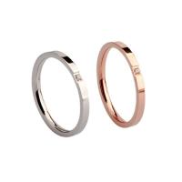 Rhinestone-Edelstahl -Finger-Ring, 304 Edelstahl, verschiedene Größen vorhanden & für Frau & mit Strass, keine, Größe:5-9, verkauft von PC