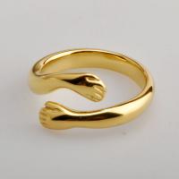 Пальцевидное Кольцо Титановой Стали, титан, Рука, плакированный настоящим золотом, разный размер для выбора & Женский, 2.50mm, размер:6-8, продается PC