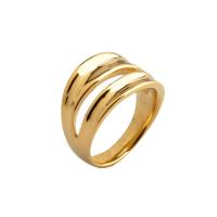 Anillo de dedo de Titantium Acero, Partículas de acero, chapado en oro real, unisexo & diverso tamaño para la opción, tamaño:6-9, Vendido por UD