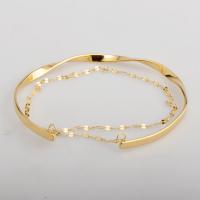 Titanium Steel Bracelet & Bangle real gold plated fashion jewelry & Unisex 60-65mm Sold By PC