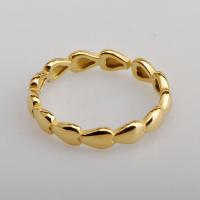 Titanium Steel Finger Ring, 18K gold plated, different size for choice & for woman, US Ring Size:6-9, Sold By PC
