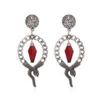 Tibetan Style Drop Earrings, plated, fashion jewelry & for woman & enamel, more colors for choice, nickel, lead & cadmium free, 65x28mm, Sold By Pair