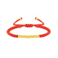 Nylon Cord Bracelets Brass Adjustable & fashion jewelry & for woman red nickel lead & cadmium free Length Approx 8.66 Inch Sold By PC