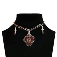 Zinklegierung Schmuck Halskette, Herz, Design für Halloween & Modeschmuck & für Frau, frei von Nickel, Blei & Kadmium, Länge:ca. 19.69 ZollInch, verkauft von PC