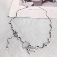 Titanstahl Halskette, mit Harz & Zinklegierung, mit Verlängerungskettchen von 3.94inch, Modeschmuck & für Frau, Länge:ca. 15.35 ZollInch, verkauft von PC