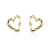Tibetan Style Stud Earring, Heart, plated, fashion jewelry & for woman & hollow, more colors for choice, nickel, lead & cadmium free, 28x27mm, Sold By Pair