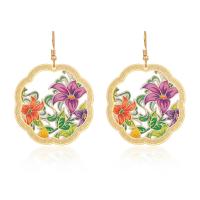 Tibetan Style Drop Earrings, gold color plated, fashion jewelry & different designs for choice & for woman, nickel, lead & cadmium free, 60x45mm, Sold By Pair