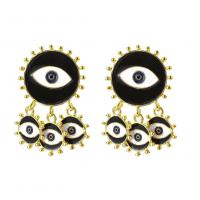 Evil Eye Earrings Zinc Alloy gold color plated fashion jewelry & for woman & enamel nickel lead & cadmium free Sold By Pair