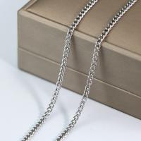 Rustfrit Stål Nekclace Chain, 304 rustfrit stål, du kan DIY, oprindelige farve, 3.50mm, Solgt af m