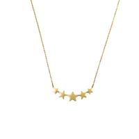 Stainless Steel Jewelry Necklace 304 Stainless Steel with 5cm extender chain Star Vacuum Ion Plating for woman golden 40mm Length Approx 39 cm Sold By PC